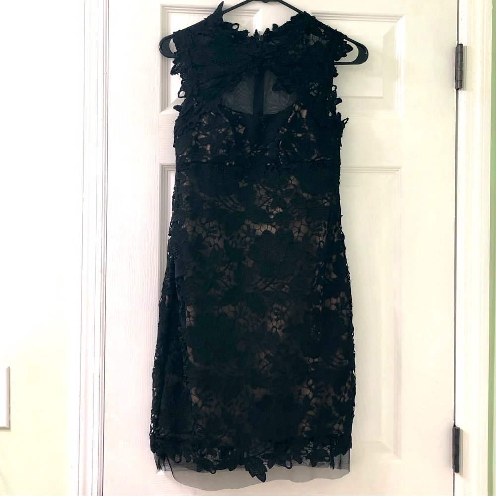 Betsy and Adam black lace dress perfect for weddings, night out, or homecoming